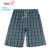 男士沙滩裤春季潮 印花休闲裤五分裤棉中裤 大码宽松睡裤 费琳