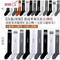 小腿袜子女韩版韩国日系jk及膝过膝常规长筒袜黑色ins潮 费琳
