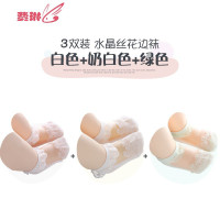 儿童袜子夏季薄款婴儿花边短袜宝宝女童公主透气网眼水晶丝袜 费琳