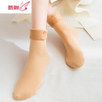 抖音袜子女中筒地板袜加厚加绒毛巾雪地袜保暖月子袜 费琳