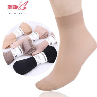 款丝袜短袜加厚天鹅绒女短丝袜宽口防滑松口中筒肉黑色袜子 费琳