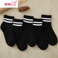 袜子女夏季情侣韩国原宿学院风常规二两道杠中筒袜 费琳