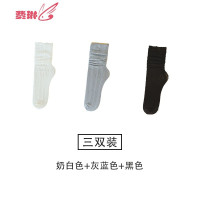 凉鞋袜子女中筒袜纯色个性夏天日系堆堆袜女夏季薄款透气镂空长袜 费琳