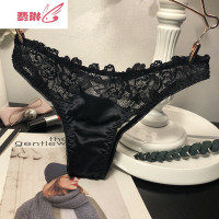 欧美蕾丝内裤女士性感诱惑丁字裤低腰透视T字裤 费琳