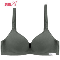 薄款无钢圈内衣女聚拢上托小胸罩夏季黑色光面运动文胸 费琳胸罩