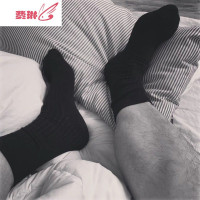 3双 男袜中长筒袜子ins港风西装绅士皮鞋宽男商务袜 费琳