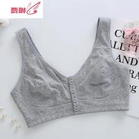 中老年文胸薄款无钢圈妈妈加大码前扣款背心式老人运动内衣 费琳胸罩