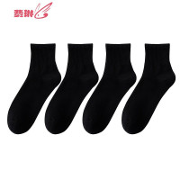 男士中筒袜子薄款棉男袜休闲商务学院百搭黑白袜色潮 费琳