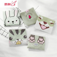 5条内裤女牛油果绿少女日系可爱卡通女生低腰棉裆女士三角裤 费琳