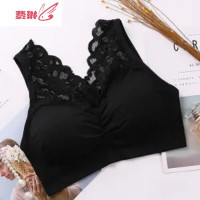 女无钢圈美背蕾丝舒适聚拢运动文胸罩睡眠胸衣瑜伽背心抹胸孕妇内衣 费琳胸罩