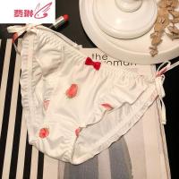 日系可爱莓少女低腰女士内裤腰部绑带性感三角裤系带 费琳