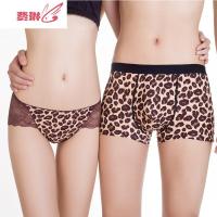 2条蕾丝性感豹纹内裤裆女内衣套装 费琳