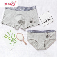 内裤可爱印花棉质平角裤中中腰女简约内衣套装 费琳