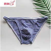 男士条纹小三角低腰性感内裤潮流紧身青年比基尼透气 费琳