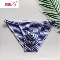 男士条纹小三角低腰性感内裤潮流紧身青年比基尼透气 费琳