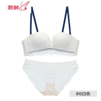 性感蕾丝内衣女聚拢收副乳无肩带抹胸无钢圈深V文胸罩套装 费琳胸罩