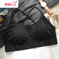 抹胸式细带内衣女夏简约美背无钢圈文胸罩少女大胸显小 费琳胸罩