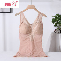 免穿文胸塑身衣带胸罩一体式收腹背心女薄款束身束腰上衣美体内衣 费琳