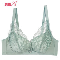 内衣女无钢圈聚拢小胸文胸透气深V性感蕾丝胸罩侧收上托 费琳胸罩