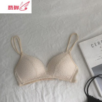 小胸聚拢薄款无钢圈文胸女2020新款少女感蕾丝小镂空法式内衣胸罩 费琳文胸套装