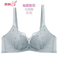 舒适聚拢内衣柔软无钢圈精美碎花刺绣复古浪漫蕾丝女文胸 费琳文胸套装
