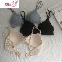 少女美背文胸性感蕾丝聚拢小胸罩无钢圈薄款法式韩版学生吊带内衣 费琳胸罩