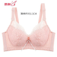 大胸薄款聚拢上托内衣女性感蕾丝侧收包容显小文胸罩 费琳胸罩