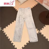 男士女生可爱印花加厚睡裤冬天家居裤长裤珊瑚绒法兰绒 费琳