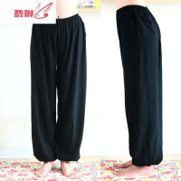 夏季绵绸灯笼裤男士中老年加肥加大运动裤宽松人造棉睡裤棉绸长裤 费琳