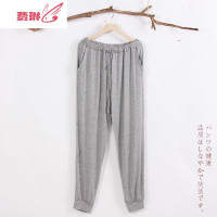 睡裤男 夏季男士薄款束脚家居裤 收脚长裤男式大码休闲长款 费琳