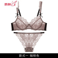 超薄款大罩杯文胸胖mm大胸显小显瘦胸罩性感蕾丝大码内衣 费琳胸罩