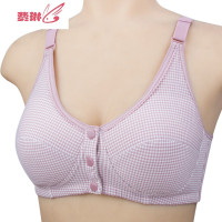 妈妈内衣文胸女中老年胸罩背心聚拢无钢圈老人前开扣文胸薄款 费琳胸罩
