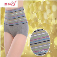 买3送1棉内裤女士中老年妈妈双层高腰三角舒适收腹女式短裤 费琳