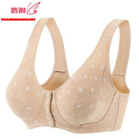 妈妈内衣文胸中老年人棉布无钢圈女前扣大码胸罩背心式薄款 费琳胸罩