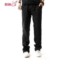 休闲男士宽松家居裤青年大码直筒亚麻裤男薄款长裤睡裤 费琳