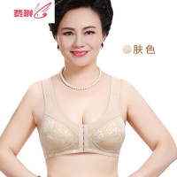 中老年文胸前扣无钢圈胸罩大码棉妈妈内衣背心式运动内衣女 费琳胸罩