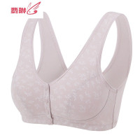 中老年文胸妈妈无钢圈大码背心式聚拢内衣女前扣老人胸罩棉 费琳胸罩