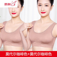中老年文胸妈妈简约内衣女无钢圈大码大杯老人背心式妇女胸罩聚拢 费琳胸罩