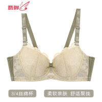 内衣女薄款聚拢上托调整型大码胸罩 性感蕾丝无海绵超薄文胸 费琳胸罩