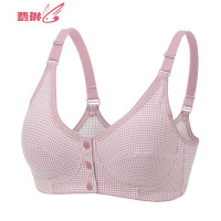 妈妈文胸女老人无钢圈大码背心式聚拢内衣前扣中老年胸罩棉 费琳胸罩