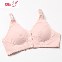 妈妈无钢圈背心式胸罩薄款聚拢内衣女中老年大码前扣文胸细带 费琳胸罩