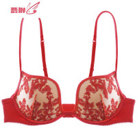 性感内衣女小胸聚拢胸罩刺绣少女文胸套装小胸u型不空杯 费琳胸罩