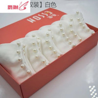 珍珠袜子女短袜船袜浅口韩国可爱韩版个性铆钉百搭带珠子 费琳