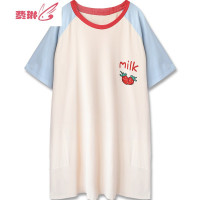 少女心炸裂!日系甜美小清新莓睡裙女夏学生短袖宽松睡衣 费琳