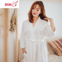 薄款睡袍华夫格男女浴衣院酒店浴袍晨袍情侣睡衣 费琳