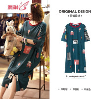 睡衣夏季薄款女短袖睡裙卡通裤装连衣裙子学生韩版家居服 费琳