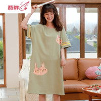 睡衣女夏季连衣裙短袖韩版卡通薄款宽松少女服可爱睡裙 费琳