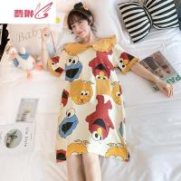 睡衣女夏少女士短袖睡裙夏季薄款甜美棉公主风连衣裙服 费琳