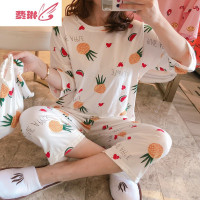 睡衣女七分袖可爱甜美公主风两件套装夏天七分裤服 费琳