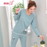 睡衣女长袖套装常规款韩版清新学生闺蜜卡通可爱服 费琳